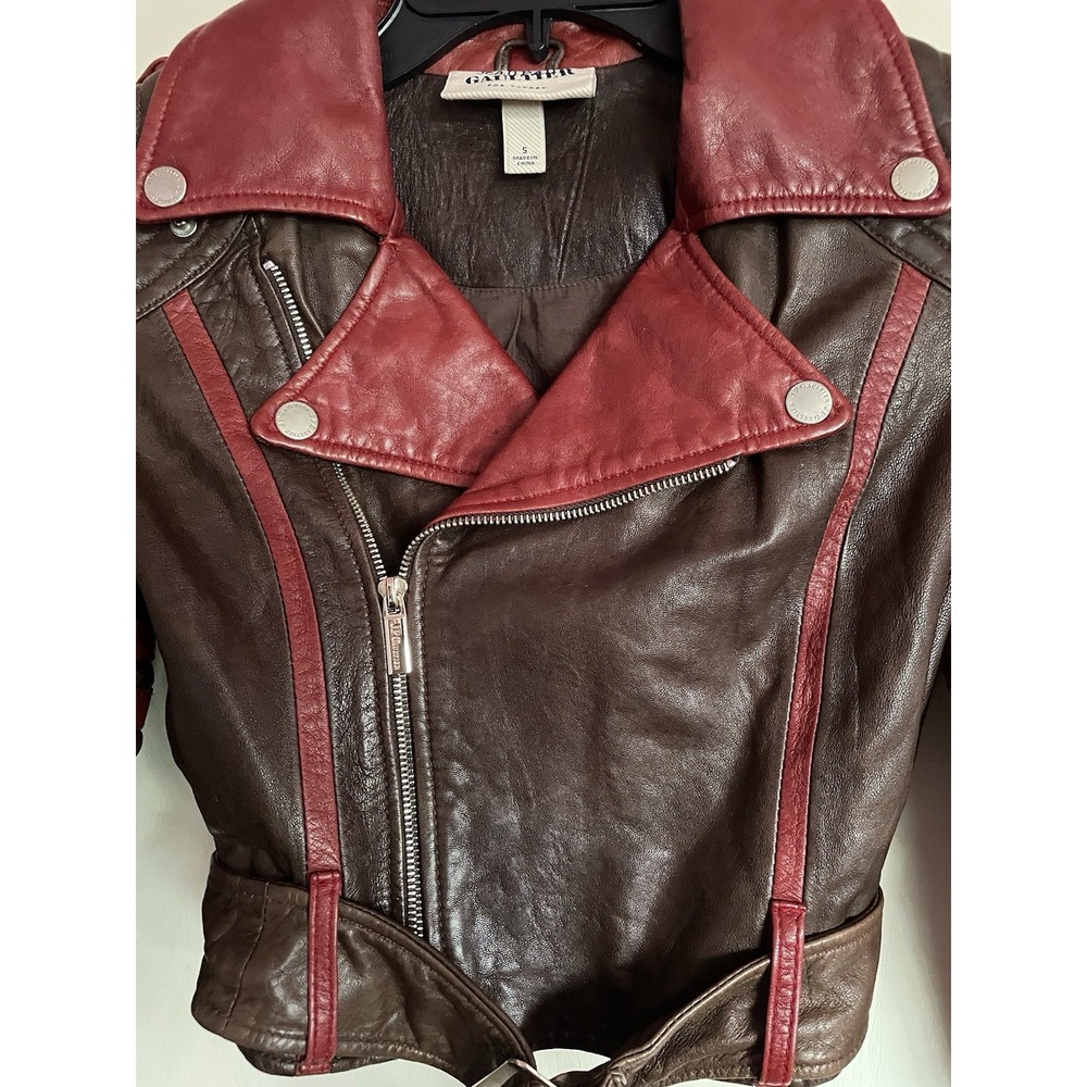 Jean Paul Gaultier Brown and Red Leather Jacket - Picture 3 of 8